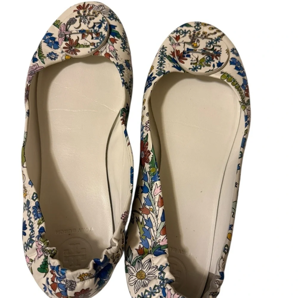 Tory Burch Minnie Ivory Meadow Folly Travel Ballet Flats, in great conditions
